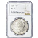 1881-S Morgan Silver Dollar NGC MS66