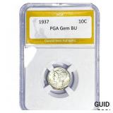 1937 Mercury Silver Dime PGA BU