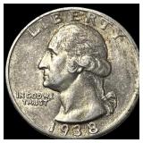 1938-S Silver Washington Quarter CLOSELY UNCIRCULA