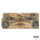 1839 $5 Central Bank of Pennsylvania Note