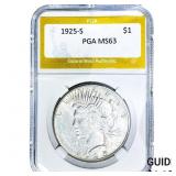 1925-S Silver Peace Dollar PGA MS63