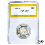 1941-D Mercury Silver Dime PGA MS66