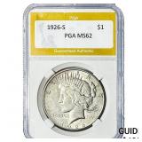 1926-S Silver Peace Dollar PGA MS62