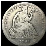 1861-S Silver Half Dollar LIGHTLY CIRCULATED