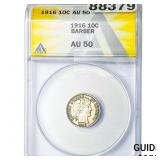 1916 Barber Dime ANACS AU50