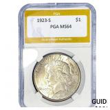 1923-S Silver Peace Dollar PGA MS64