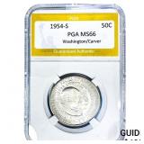 1954-S Washington Carver Half Dollar PGA MS66