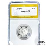 1842-O Seated Liberty Dime PGA AU58