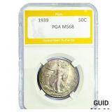 1939 Walking Liberty Half Dollar PGA MS68