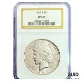 1924-S Silver Peace Dollar NGC MS63
