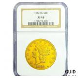 1882-CC $20 Gold Double Eagle NGC XF45
