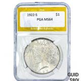 1922-S Silver Peace Dollar PGA MS64
