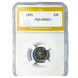 1891 Seated Liberty Dime PGA MS63+