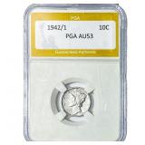 1942/1 Mercury Silver Dime PGA AU53