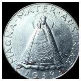 1934 Austria Silver 5 Schilling GEM BU