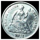 1871 Silver Seated Liberty Half Dime HIGH  GRADE