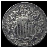 1867 Shield Nickel CLOSELY UNCIRCULATED