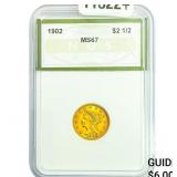 1902 $2.50 Gold Quarter Eagle NGS MS67