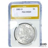 1882-O Morgan Silver Dollar PGA MS64