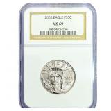 2002 1/2oz Platinum Eagle $50 NGC MS69