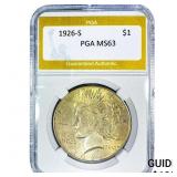 1926-S Silver Peace Dollar PGA MS63