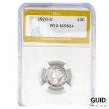 1920-D Mercury Silver Dime PGA MS66+