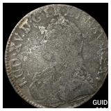 1727 Colonial France Silver 1 Ecu CLOSELY UNCIRCUL