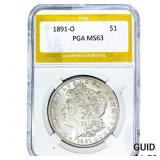 1891-O Morgan Silver Dollar PGA MS63