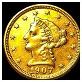1907 Liberty Head Gold Quarter Eagle $2.50 CLOSELY