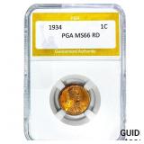 1934 Wheat Cent PGA MS66 RD
