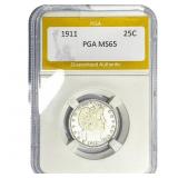 1911 Barber Quarter PGA MS65