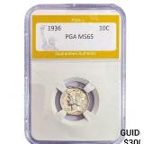 1936 Mercury Silver Dime PGA MS65