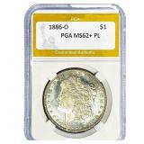 1886-O Morgan Silver Dollar PGA MS62+ PL