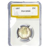 1897 Barber Quarter PGA MS66