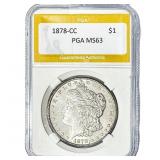 1878-CC Morgan Silver Dollar PGA MS63