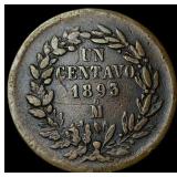 1893Mo Mexico Copper 1 Centavo