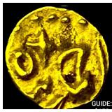 1748-1754 Mughal Ahmad Shah Bahadur Gold 1/2 Fanam