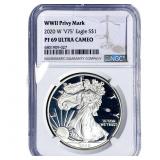 2020-W Silver Eagle NGC PF69 Ultra Cameo