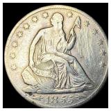 1855-O Silver Seated Liberty Half Dollar HIGH GRAD
