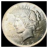 1922 Silver Peace Dollar GEM BU