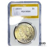 1923-S Silver Peace Dollar PGA MS64