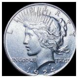 1924-S Silver Peace Dollar CHOICE AU