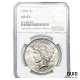 1923 Silver Peace Dollar NGC MS63