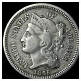 1865 Nickel Three-Cent Piece CLOSELY UNCIRCULATED