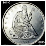 1861-O Seated Liberty Half Dollar CHOICE AU