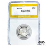 1940-D Mercury Silver Dime PGA MS66