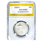 1954-S Washington Carver Half Dollar PGA MS66