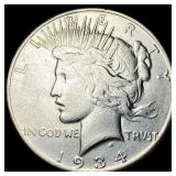 1934-S Silver Peace Dollar CHOICE AU