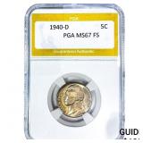 1940-D Jefferson Nickel PGA MS67 FS
