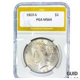 1923-S Silver Peace Dollar PGA MS64